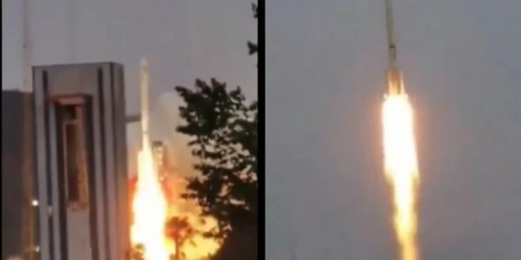 長征三號火箭發射印尼衛星失敗（視頻截圖）