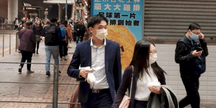 圖爲香港街頭(中央社)