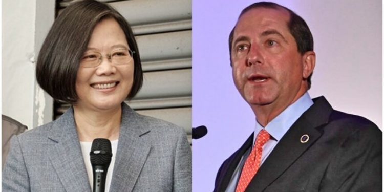 美國衛生部長阿扎爾5日表示訪臺期待見到總統蔡英文與衛福部長陳時中。(取自HHS臉書)