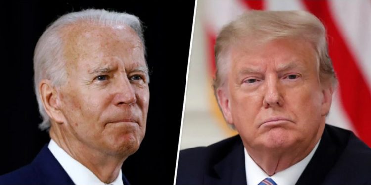 美國兩大黨的總統候選人:前副總統拜登/現任總統川普。(AP 合成)