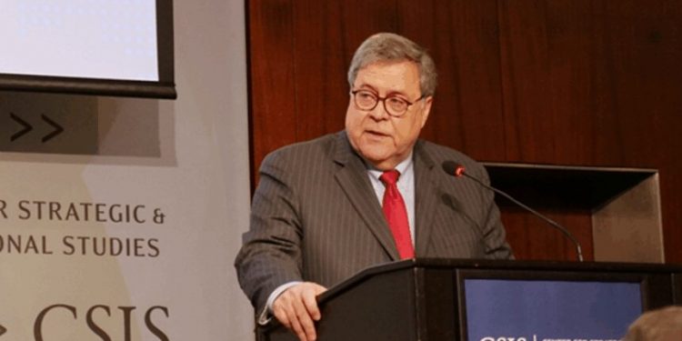 美國司法部長巴爾(William Barr)(圖:SOH/文興)