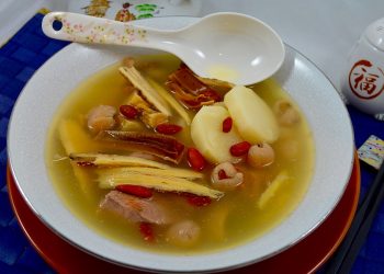 【梁廚美食】姬松茸象拔蚌瘦肉湯 / 照燒汁焗鱈魚排