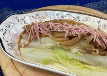 【梁廚美食】桂花蜜汁火腿/ 火腿冬菇絲扒津菜膽