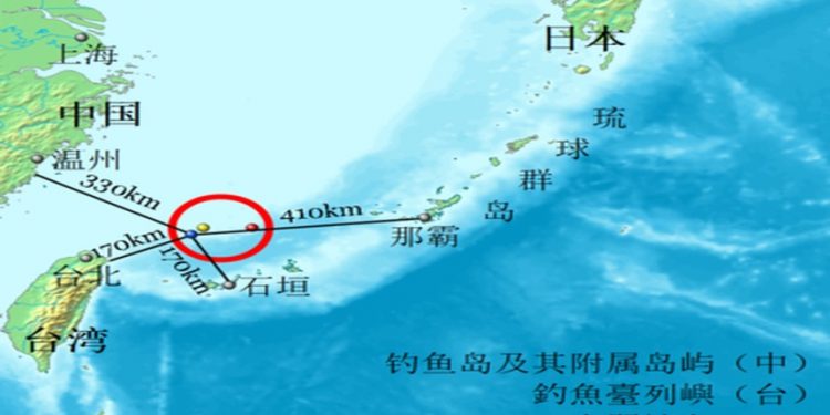 图中为有争议的钓鱼列岛（图片来源：维基百科图片）