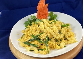【梁廚美食】桂花蟹肉炒魚肚/豉油王銀牙叉燒炒油麵/蜜糖檸檬/ 醃鹹檸檬