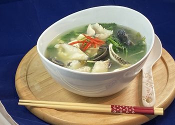 【梁廚美食】香茜皮蛋豆腐魚片湯/甜腐竹素菜/冰糖銀耳蓮子雪梨羹