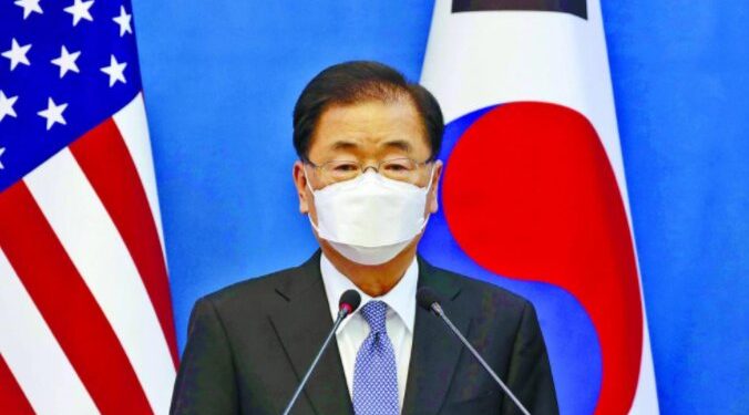 韓國外交部長官鄭義溶。（圖片來源：美聯社）