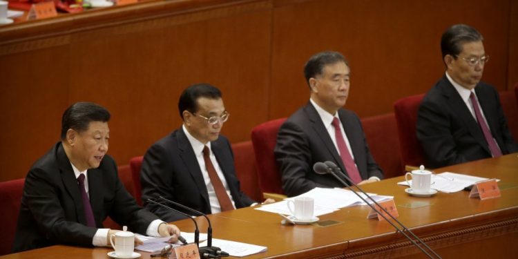 中共二十大前人事卡位戰引人關注,圖爲中共高層(圖片來源:美聯社)