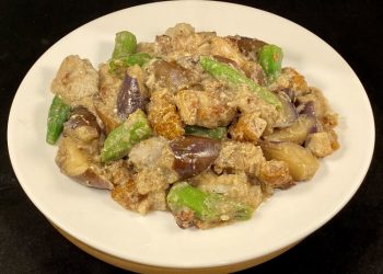 【梁廚美食】芋頭仔茄子秋葵火腩-海底椰雪耳百合糖水