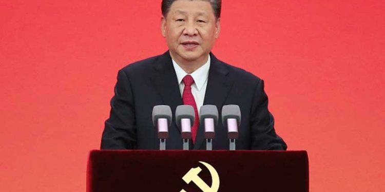 儘管央視僅僅切入幾句原聲,還是沒能避免習近平丟人,他被發現又一次讀了錯字(圖片:Liu Weibing/Xinhua via Getty Images)