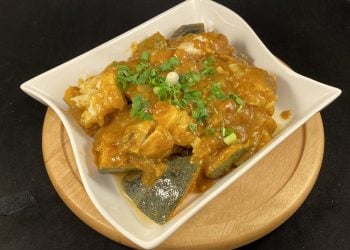 【梁廚美食】咖喱南瓜煮鱈魚/雲苓赤小豆扁豆西施骨湯