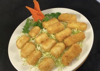 【梁廚美食】脆皮炸椰香鮮奶/鮮花旗參炒帶子蝦球
