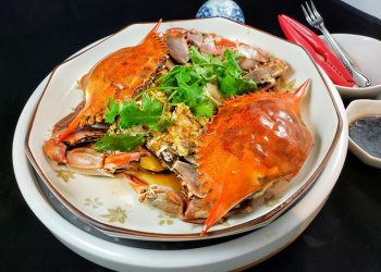 【梁廚美食】花雕酒蒜蓉蒸小籃蟹
