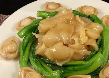 【梁廚美食】花膠燴青邊小鮑魚/五香臘腸芋頭糕