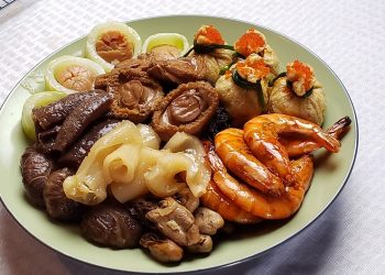 【梁廚美食】海味豪門盤菜/薑蔥火腩燒紅石斑/片糖年糕