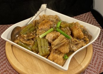 【梁廚美食】欖豉醬涼瓜炆鱘龍腩/山藥紅蘿蔔雪耳豬骨湯/回春牛蒡茶