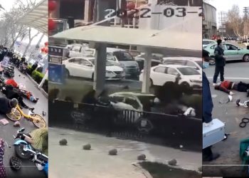 毒駕？！邯鄲男子駕車高速撞入自行車道 撞飛一片