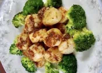 【梁廚美食】黑松露醬炒帶子蝦球西蘭花/鮑參花膠瑤柱雞絲羹/魚子瑤柱海鮮菇扒玉子豆腐