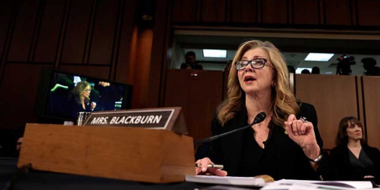 美國共和黨聯邦參議員瑪莎‧布萊克本(Marsha Blackburn)(圖片:Anna Moneymaker/Getty Images)