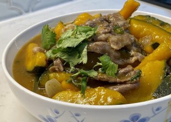 【梁廚美食】南瓜煮薄切牛肉 /雞茸瑤柱魚肚羹
