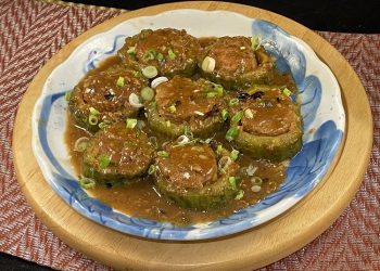 【梁廚美食】沙茶醬煎釀涼瓜/玉竹百合雪梨瘦肉湯/帶子燒玉子豆腐