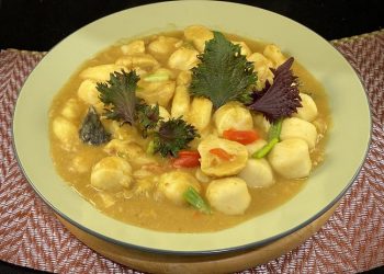 【梁廚美食】日本咖喱紫蘇山藥魚蛋/牛油蒜茸焗龍蝦尾