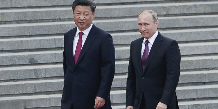 圖為中共黨魁習近平和俄羅斯總統普京。(圖片:Lintao Zhang/Getty Images)