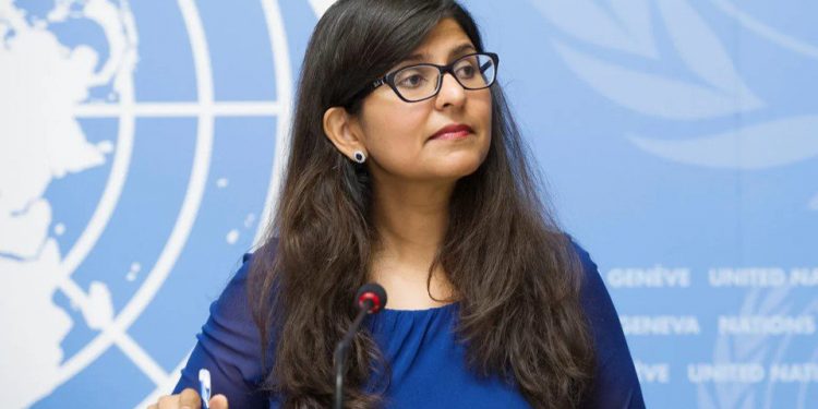 聯合國人權高級專員發言人沙姆達薩尼(Ravina Shamdasani)。(UN資料圖片)