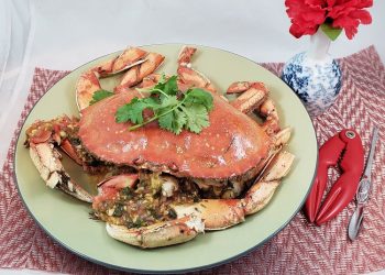 【梁廚美食】手拆鮮蟹肉頭盤小吃/香茅醬乾蔥蒜蓉蒸大蟹