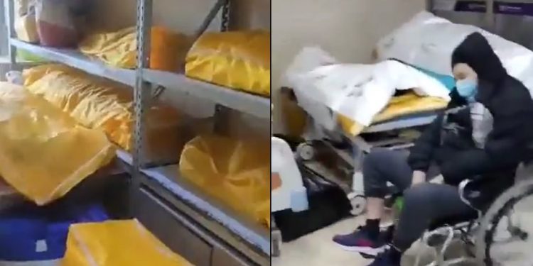 北京醫院太平間和病房裡的屍體(圖片來源:視頻截圖)