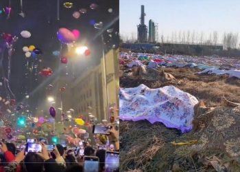 2023奇景：武漢萬人突破警察封鎖狂歡跨年 vs 殯葬館屍橫遍野（視頻）
