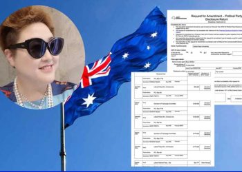 她捐給澳洲政黨最大單筆捐款 學者揭背後金主 （圖片：Sally Zou/澳大利亞選舉委員會官網圖片/希望之聲合成）