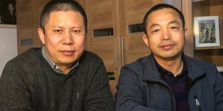 知名法律學者許志永（左）與人權律師丁家喜（圖片來源：維權網）