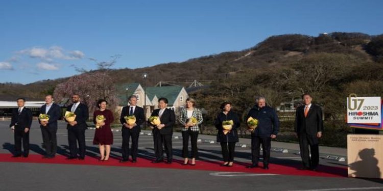 G7外長會議於4月16日開幕,圖中為與會外長合影。(Photo by KIM KYUNG-HOON/POOL/AFP via Getty Images)
