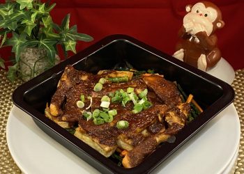 【梁廚美食】味噌醬焗三文魚豆腐蘆筍/介紹紅豆綠豆功效/煎肉眼牛扒