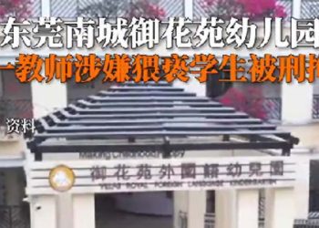 广东东莞一幼儿园体育老师因猥亵女童被抓。（视频截图）