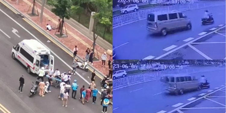 長沙男子駕麵包車無差別撞人(圖片來源:視頻截圖)