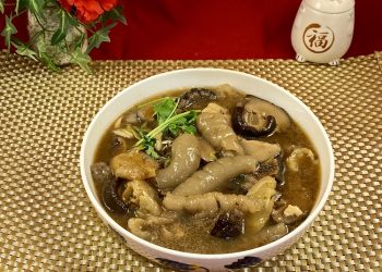 【梁廚美食】白肉野生海參炆冬菇/素紮蹄