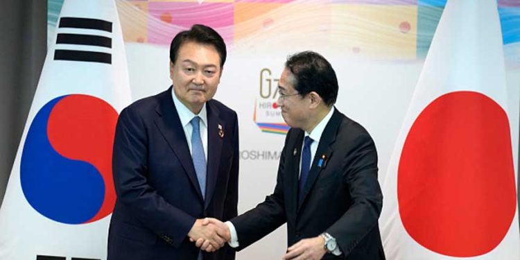 韓國總統府在20日的新聞發布會上證實,「美日韓三邊領袖會談」將於8月在美國舉行。 (圖片:Hiro Komae - Pool . Getty Images)