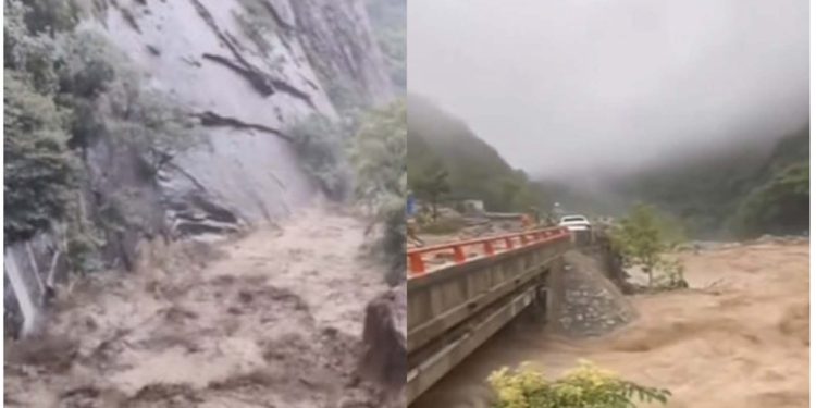 2023年8月11日,西安秦嶺山區突發山洪泥石流,2處民房被沖毀,已知2人死亡、16人失聯。(視頻截圖合成)