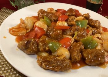 【梁廚美食】茘枝甜酸汁牛柳粒/芒果西米布丁