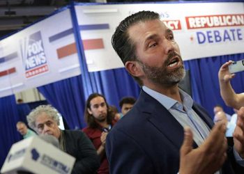 川普大兒子小川普（Donald Trump Jr.）的X平台帳號日前遭黑客入侵，發了一些聳人聽聞的帖子。 (圖片：Win McNamee/Getty Images)