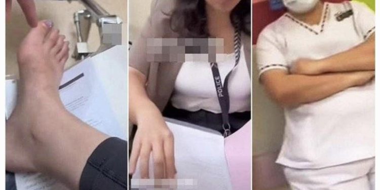 涉辱罵護士拒配合調查 中國女子庭上認罪道歉(視頻截圖合成)