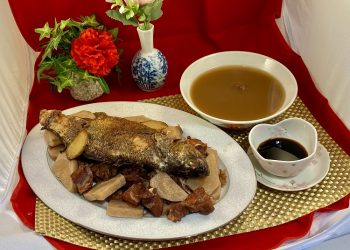 【梁廚美食】粉葛赤小豆盲鰽排骨湯/柚皮蝦乾炆雞翼/瑤柱玉子豆腐扒柚皮菠菜