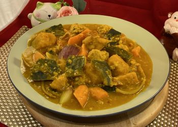 【梁廚美食】咖哩南瓜甘筍蝦肉丸/青豆角叉燒煎米粉/南瓜海鮮忌廉濃湯