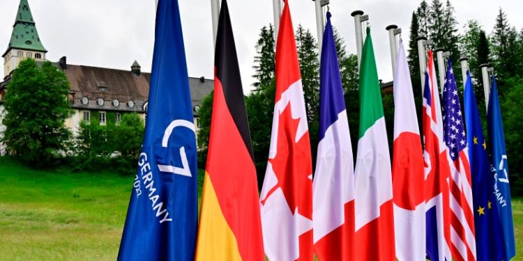 G7 峰會。(裁剪照片,原照自Thomas Lohnes/Getty Images)