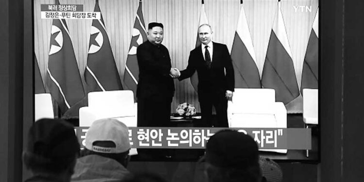 金正恩和普京 (圖片：Chung Sung-Jun/Getty Images)