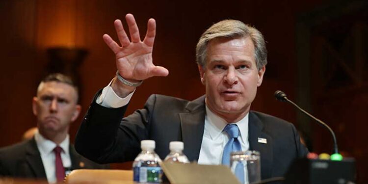 美國聯邦調查局(FBI)局長瑞伊(Christopher Wray) (圖片: Chip Somodevilla/Getty Images)