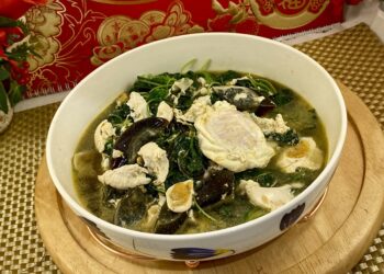 【梁廚美食】赤小豆桑白皮鯽魚湯/氣炸鍋豬扒/金銀銅三蛋蒜蓉浸莧菜