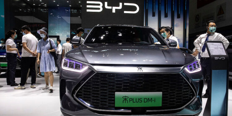 圖為中國產電動車比亞迪S3 (圖片:Getty Images)